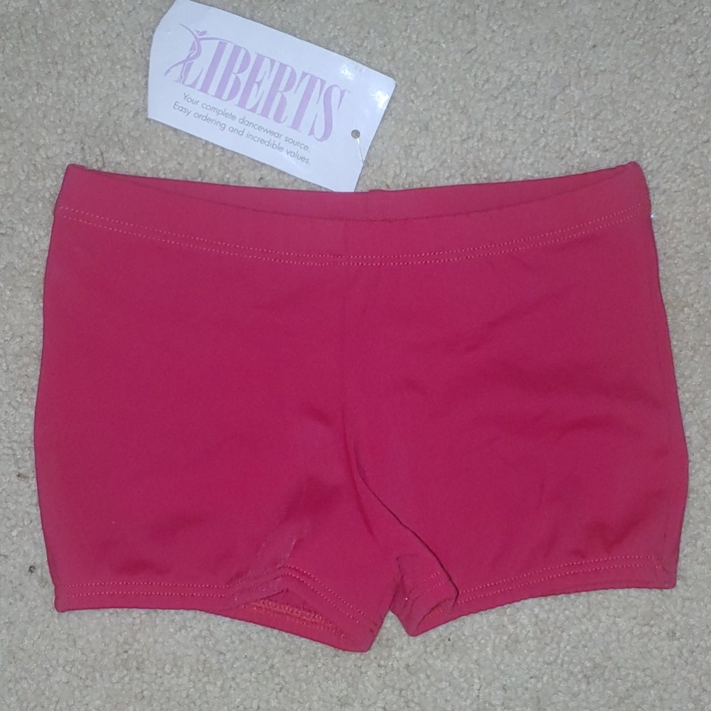 LIBERTS DANCEWEAR GYMNASTICS RED SHORTS